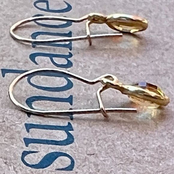 Sundance $78 NEW 3/4" CITRINE 12kt Gold GF NOVEMBER Birthstone Gemstone Earrings - Picture 3 of 6